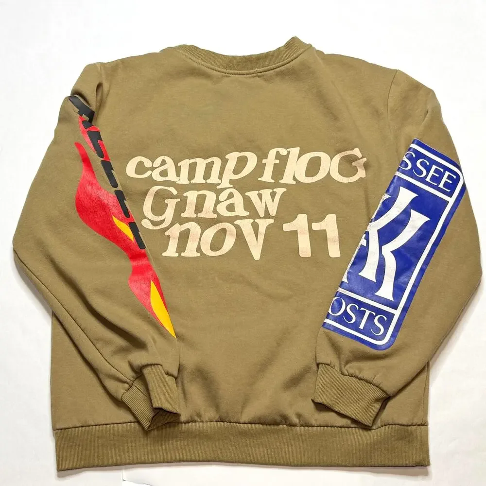 Copied - Lucky me I See Ghost tan long sleeve crewneck shirt size L